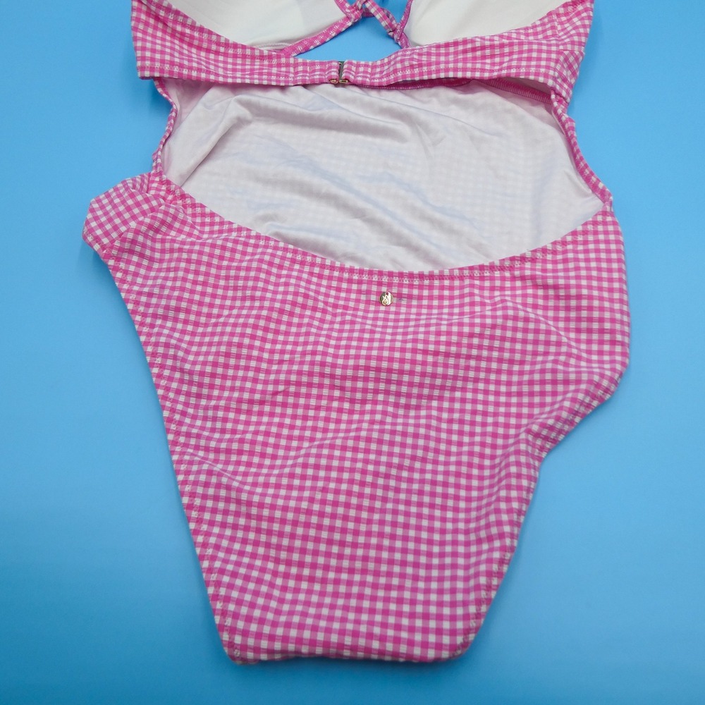 Victoria's Secret One Piece Swimsuit Womens Extra Large Gingham Pink Cutout XL - Picture 6 of 8